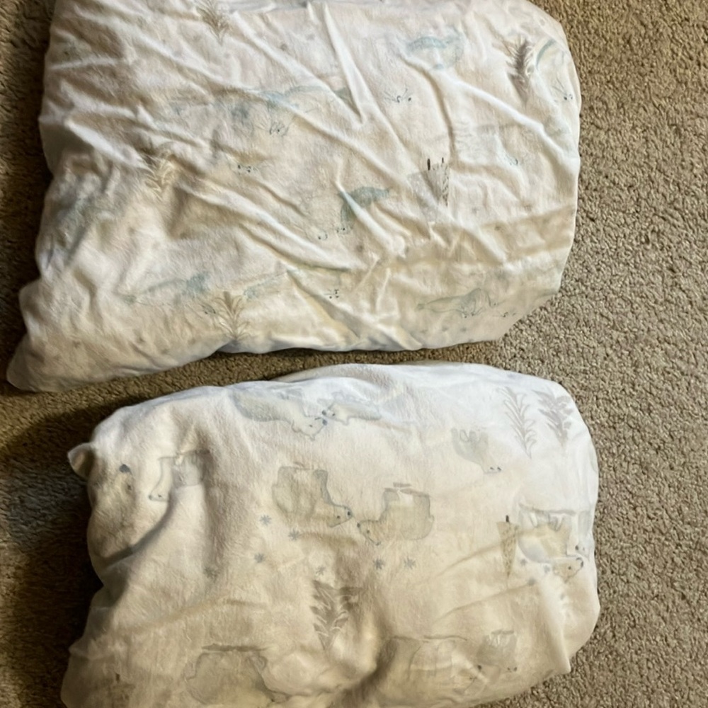 Pottery Barn Kids crib fitted flannel sheets. Two!